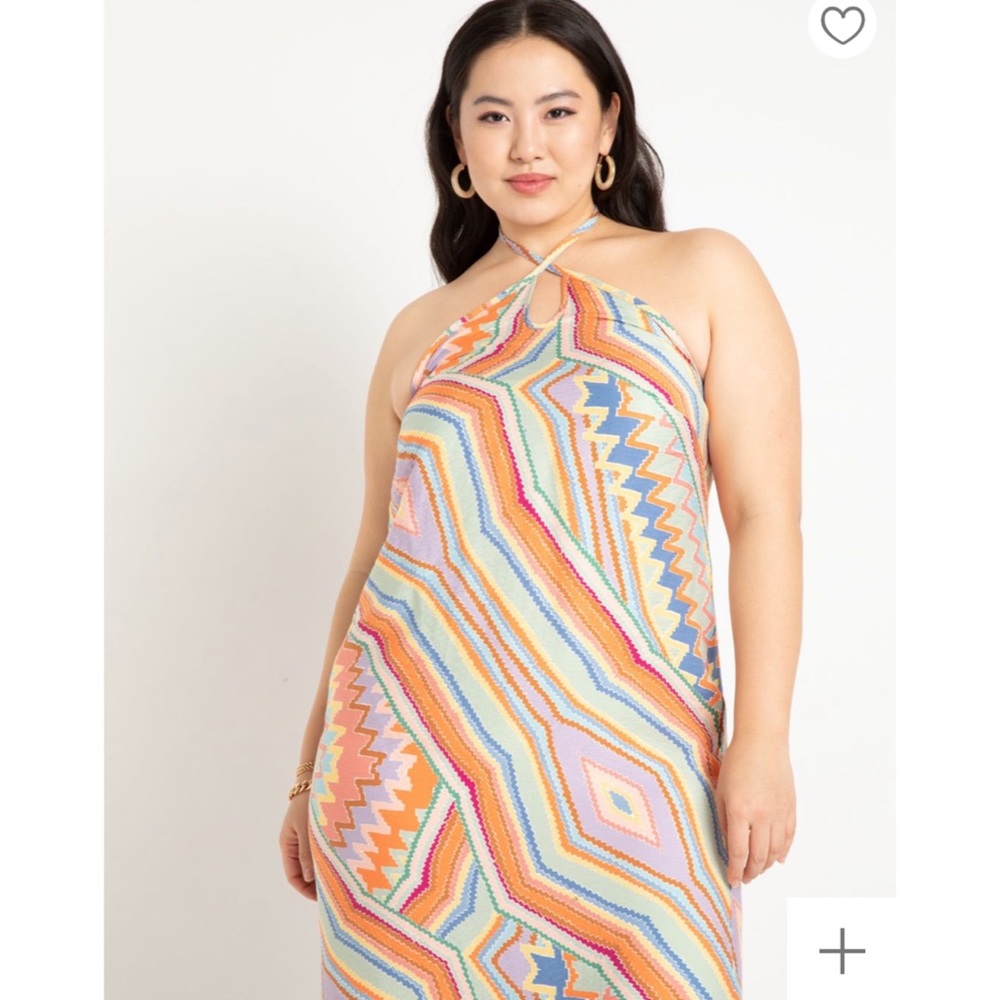NWT ELOQUII Long Halter Slip Dress - Hidden Gem - Picture 3 of 10